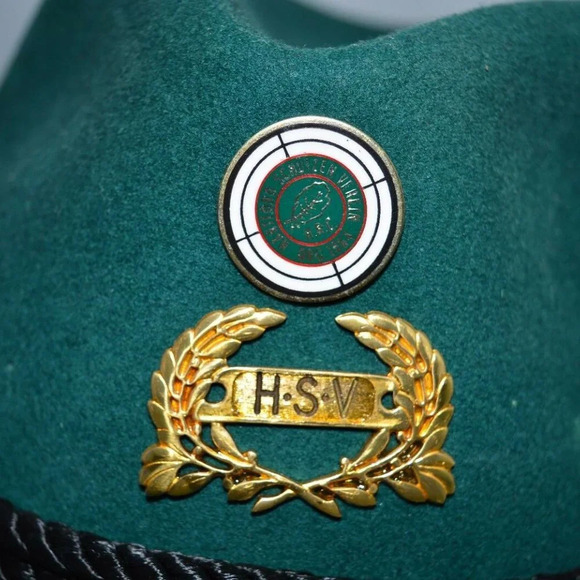 Green Wool Yodeler Alpine Fedora Hat with Pins - Picture 6 of 8